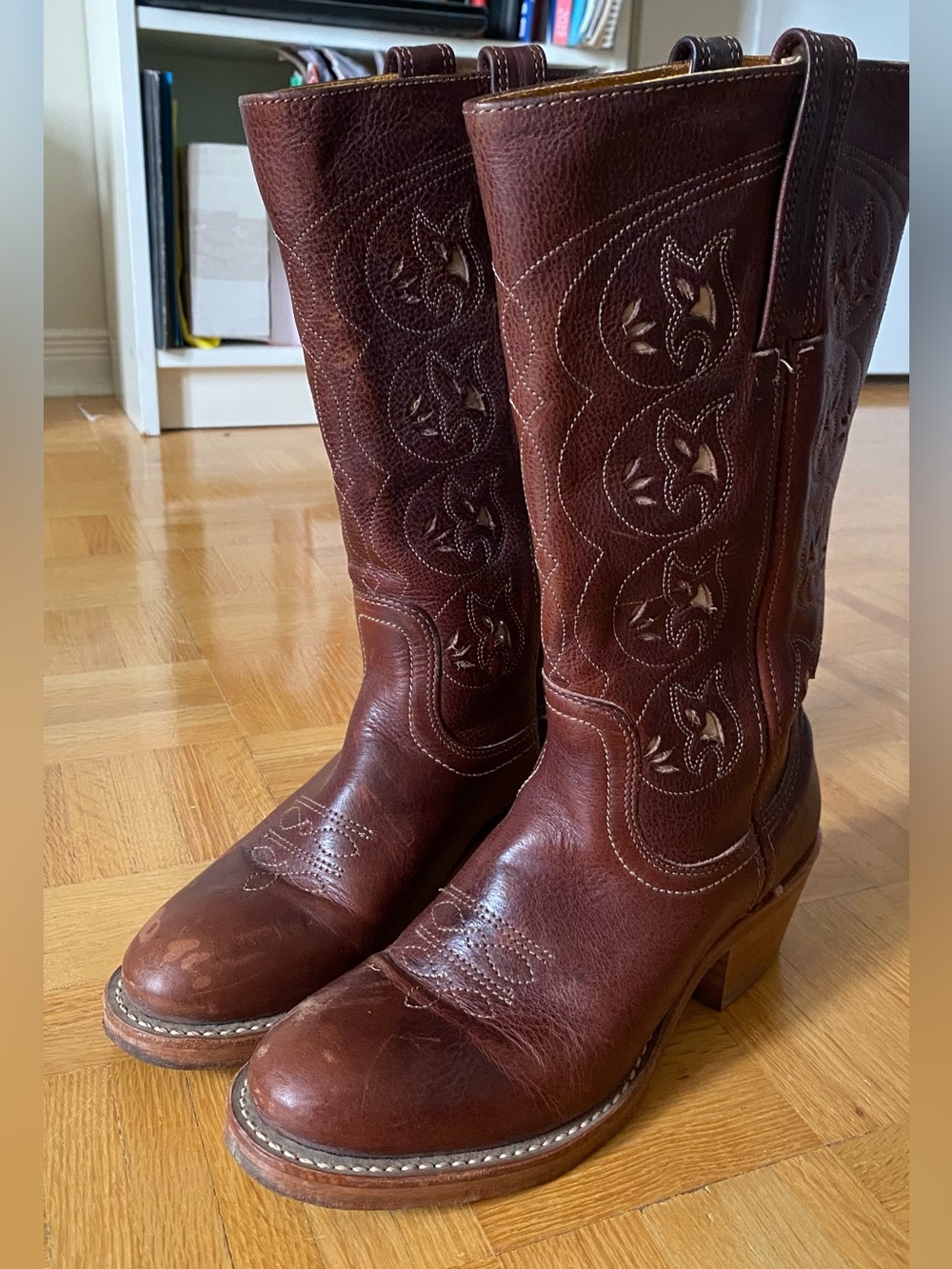 Frye Women's Brown Leather Cowboy Boots